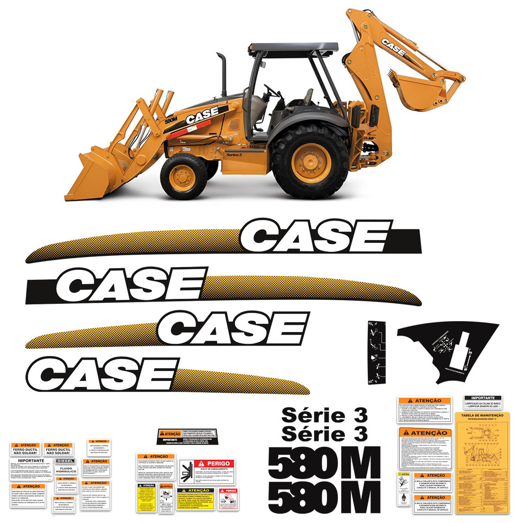 Adesivo Compativel Retroescavadeira 580M Serie 3 + Etiquetas em Oferta na Shopee