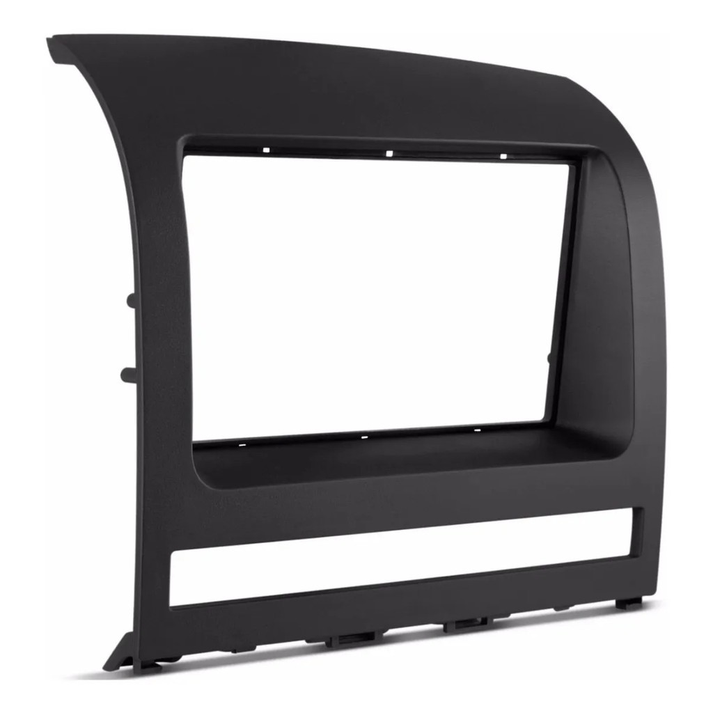 Moldura 2 DIN Preta para Multimídia/DVD Fiat Palio-Idea-Siena-Strada-Weekend 2005-2012, ABS, Encaixe Perfeito