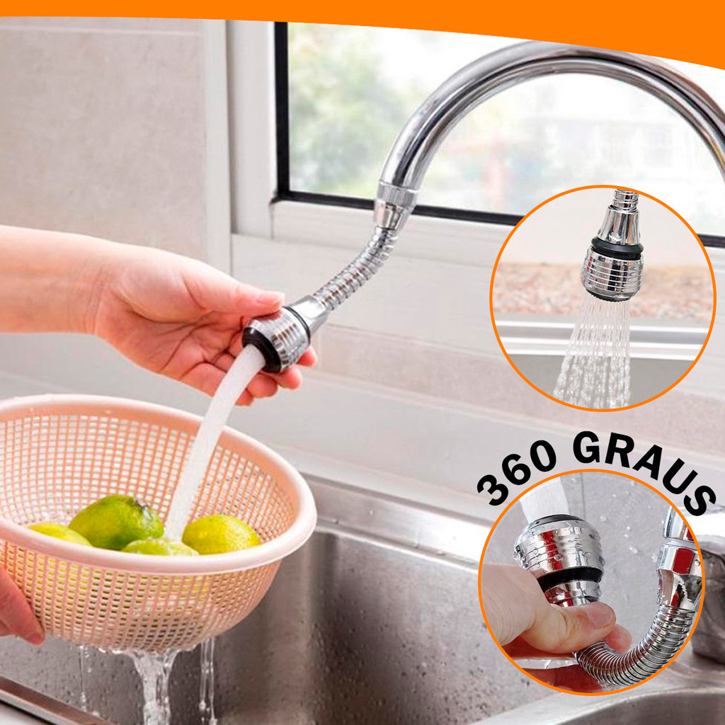 Adaptador Extensor Flexível Para Torneira Chuveirinho Arejador 360º Rosca 22-24mm Kolling Sell