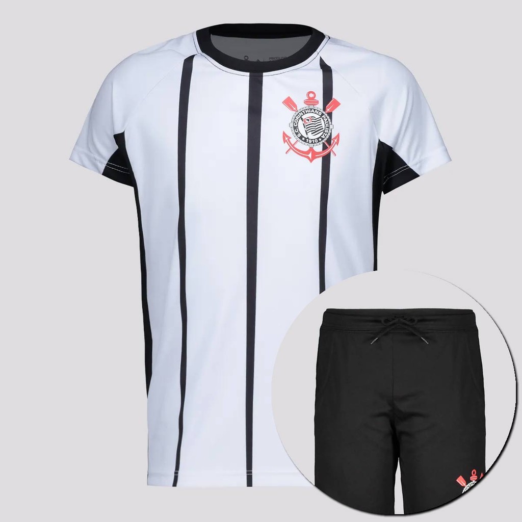 Kit de Camisa e Bermuda Corinthians Infantil - Men Clothes