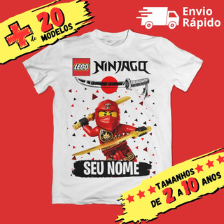 Camisa Camiseta Infantil Unissex Lego Ninjago Personalizada com Nome (OPCIONAL) Envio Imediato