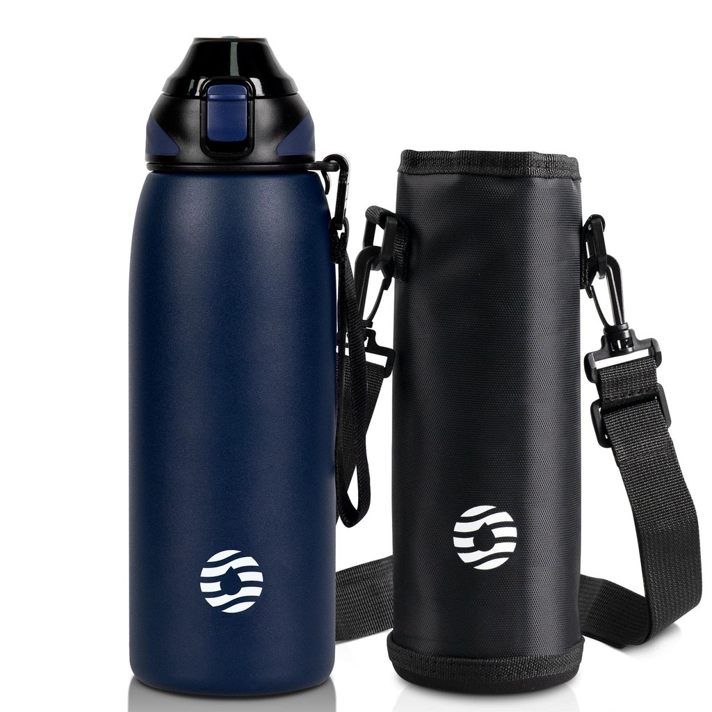 FJbottle Water Bottle 0.8L Vacuum Insulated One-Touch Sports Bottle 0.8 Liters Thermal Insulation and Cold Retention Suitable for Sports Drinks Wide Mouth Easy to Clean Stainless Steel Bottle with Bottle Cover and Cleaning Sponge Included Stylish for Girl