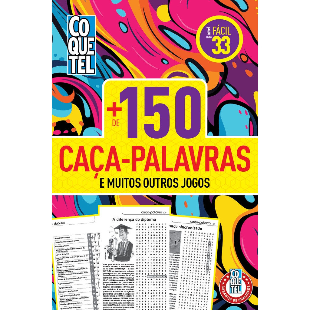 Livro Coquetel + 150 Caça-Palavras Fácil 33 em Oferta na Shopee