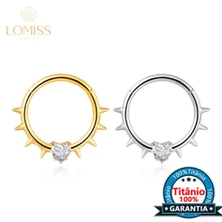 Piercing Helix Septo Rook Conch Argola Titânio Spike Com Pedra Zircônia