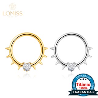 Piercing Helix Septo Rook Conch Argola Titânio Spike Com Pedra Zircônia em Oferta na Shopee