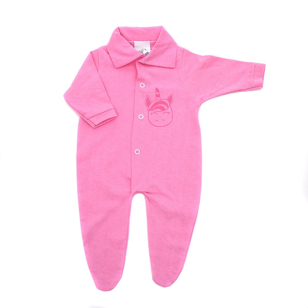 Roupa Infantil Macacão de bebe com pé em Malha