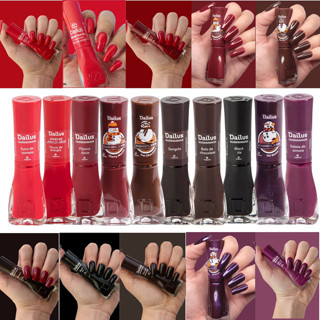 Kit 10 Esmalte Dailus Tons Escuro Vermelho Roxo Preto Cremoso em Oferta na Shopee
