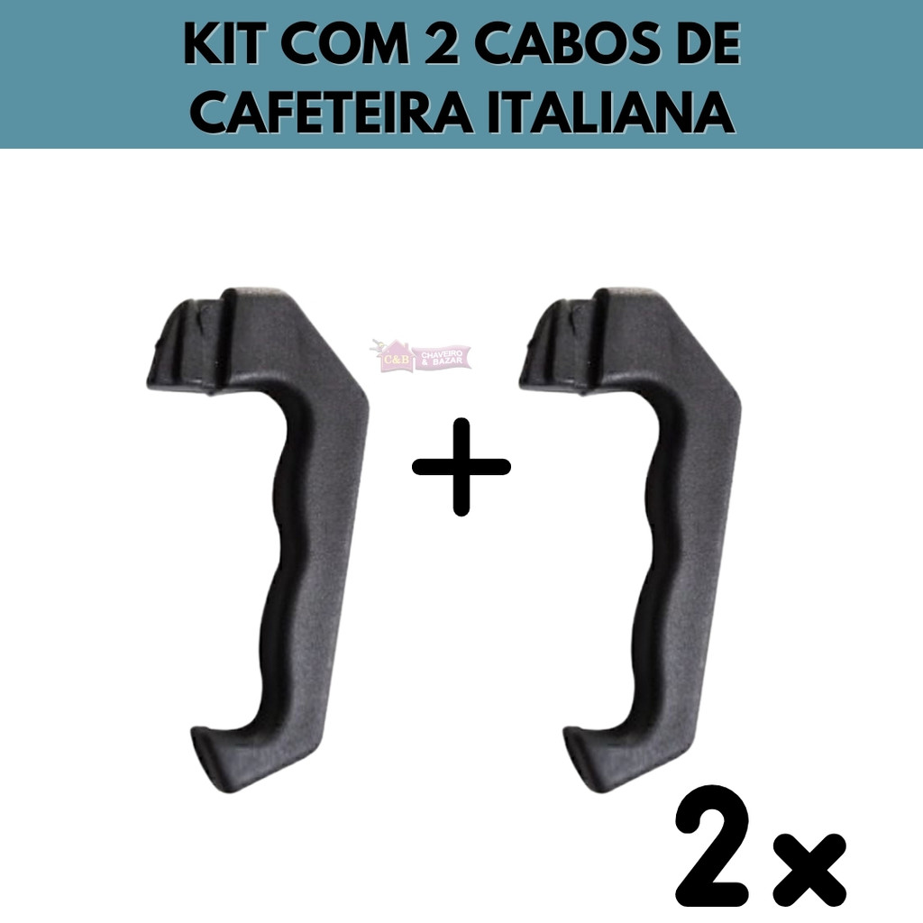 Kit 2 Cabos Alças Para Cafeteira Italiana  6 /9-12 Cafés Xícaras em Oferta na Shopee