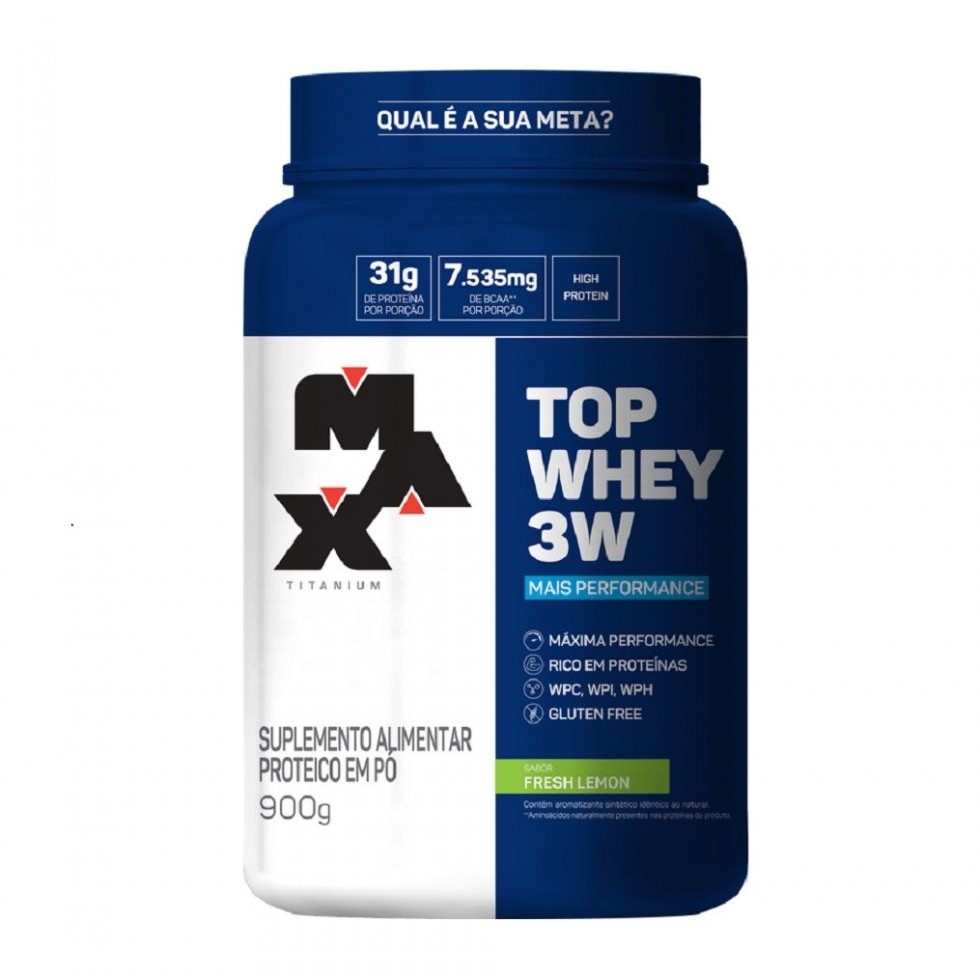 Top Whey 3W 900g Mais Performance Fresh Lemon Max Titanium Max Titanium