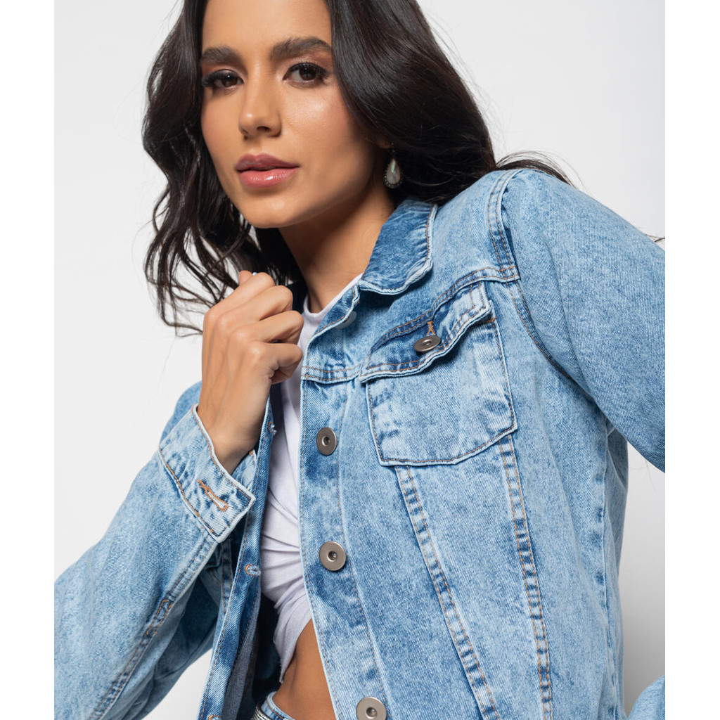 Jaqueta Jeans Marmorizado Salvatore Fashion