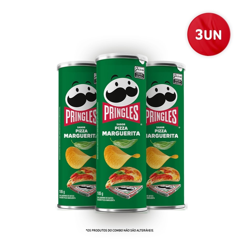 Combo Batata Frita Pringles® Pizza Marguerita 105g 3 unidades - Food & Beverages