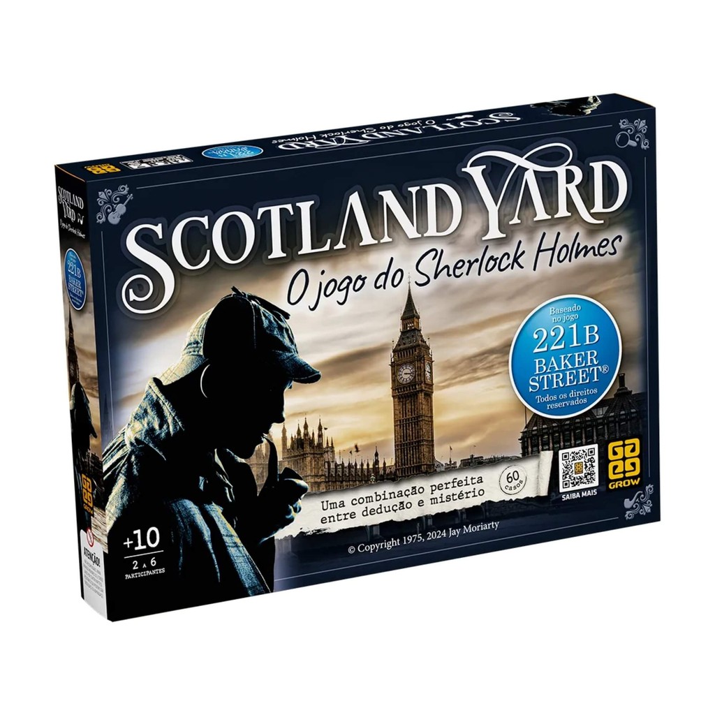 Jogo Scotland Yard - Sherlock Holmes 2 a 6 Participantes Grow - 01730 em Oferta na Shopee