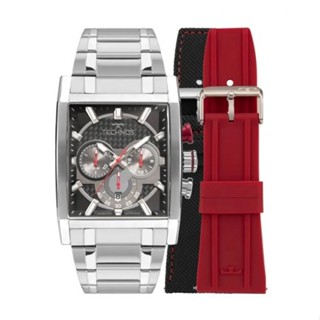 Relógio Masculino Technos Ts Carbon Prata + Duas Pulseiras Extras JS25BBJ/T1P em Oferta na Shopee