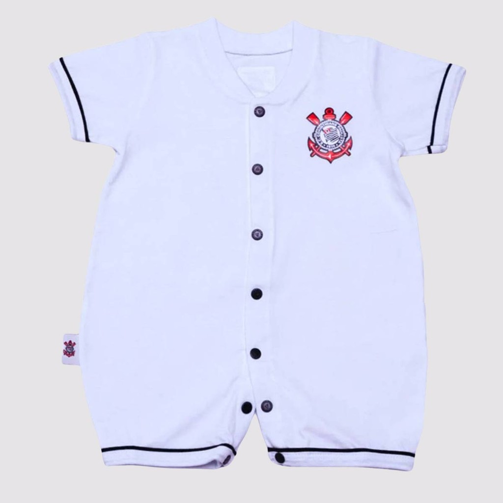Macacão Corinthians Curto Branco em Oferta na Shopee