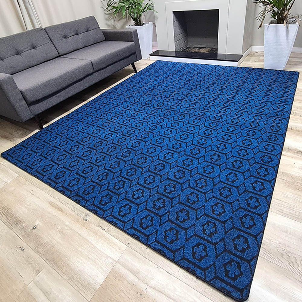 Tapete Carpete Sala Quarto Elegante Geométrico 1,50 X 2,00 Titulo Cor Azul em Oferta na Shopee