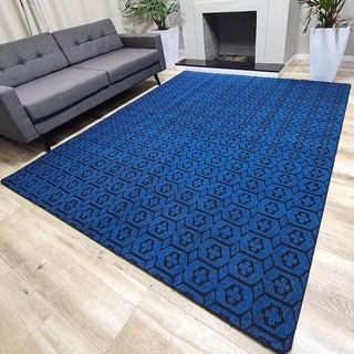 Tapete Carpete Sala Quarto Elegante Geométrico 1,50 X 2,00 Titulo Cor Azul em Oferta na Shopee