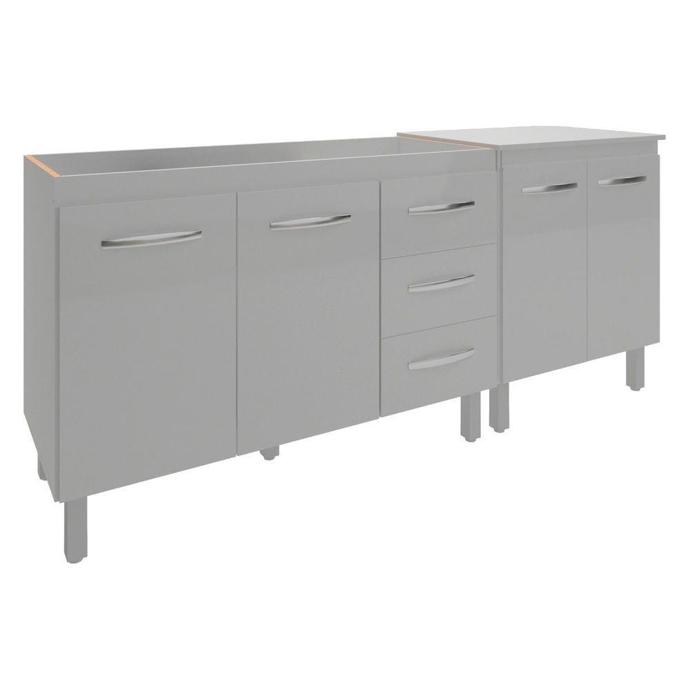 Armário Cozinha Gabinete Pia De 120 Cm Bruna E Balcão Jane Para Forno Elétrico Ou Microondas Branco em Oferta na Shopee