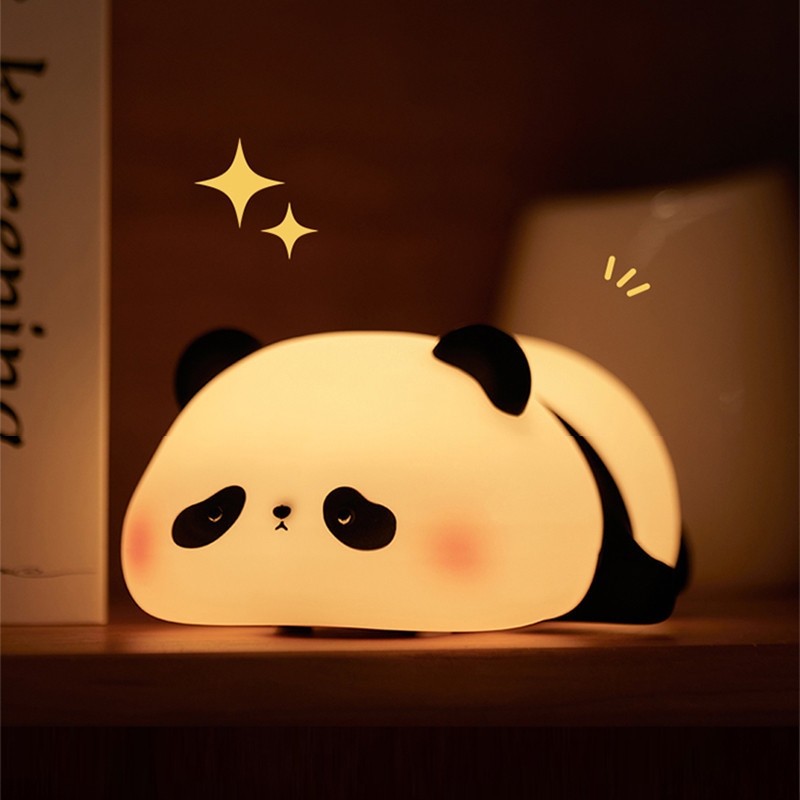 Bonito Panda Night Light Decoração De Mesa Dos Desenhos Animados Dormindo Lâmpada Estudo Quarto Casa — imagem 2 de 2