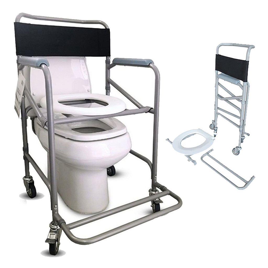 Cadeira De Rodas Higiênica Dobrável Aço D30 Dellamed 100kg