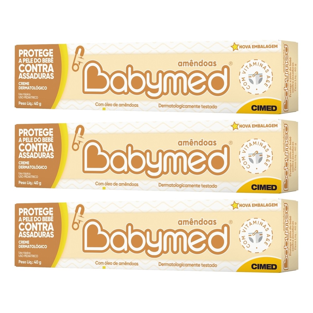 Kit 3 und Pomada Babymed Amêndoas 40g em Oferta na Shopee