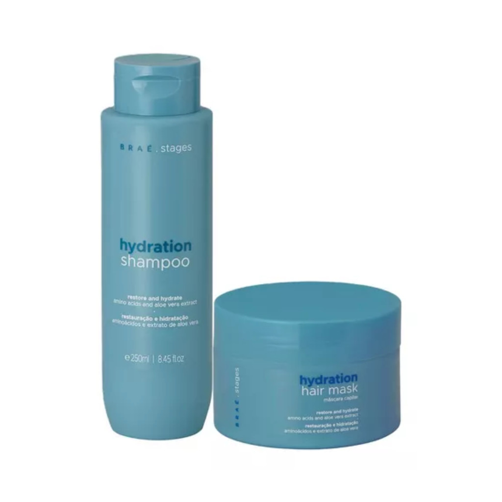 Kit Braé Stages Hydration - Shampoo 250ml + Máscara 200g em Oferta na Shopee