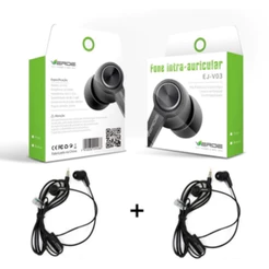 2pcs Fone Da Verde Fone De Ouvido Com Fio/Microfone Extra Bass Alta Resolucao Headsets-v03
