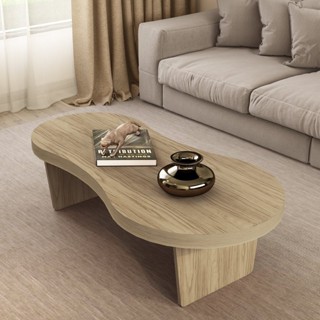 Mesa de Centro Design Orgânico Tampo em Tamburato Magnum Carvalho em Oferta na Shopee