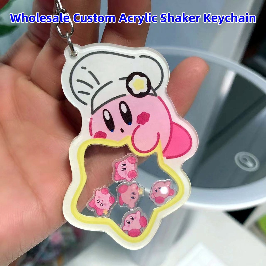 Atacado Personalizado Acrílico Shaker Chaveiro Standee