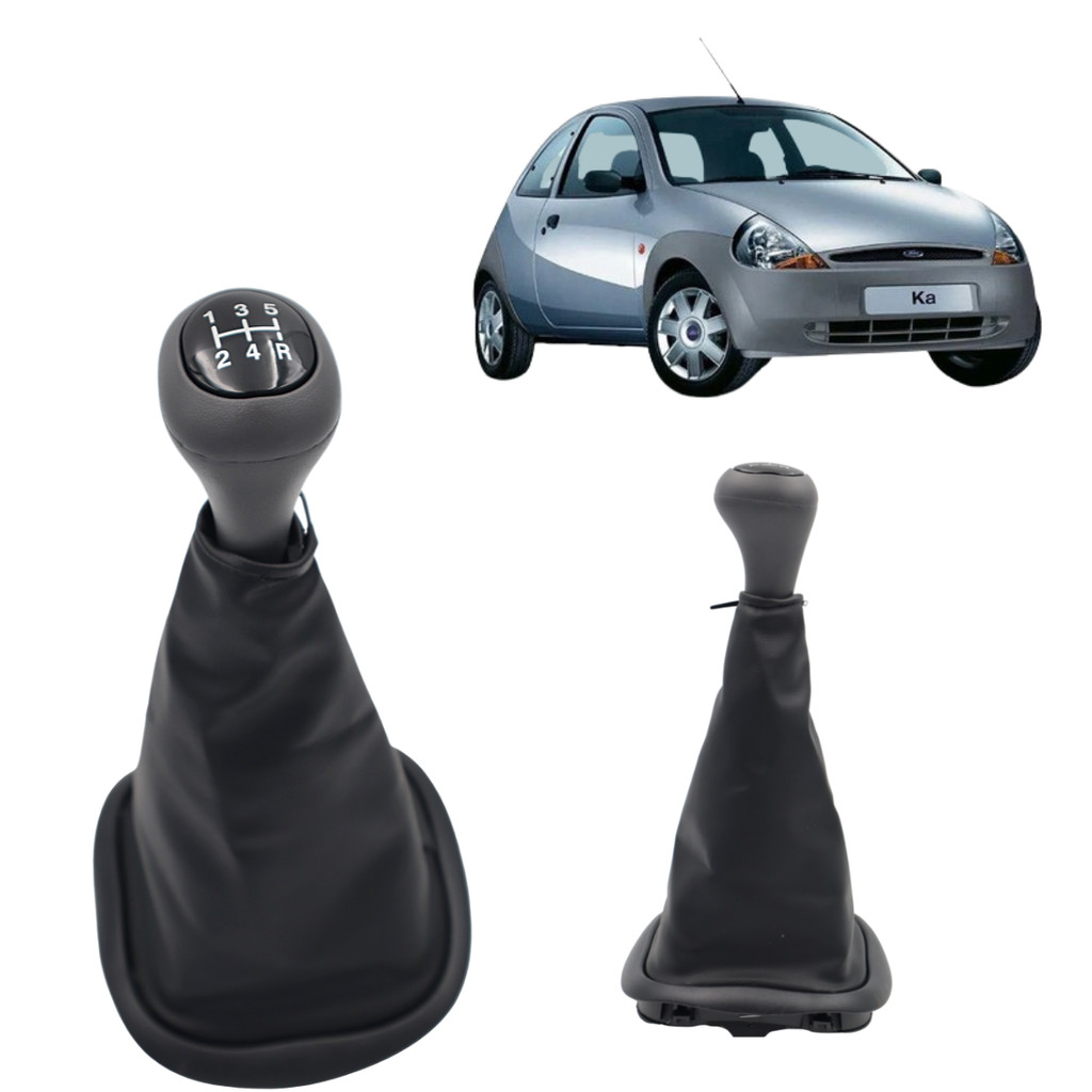 Coifa Bola Cambio Ford Ka 1996 A 2000 Base Preta Bola Cinza