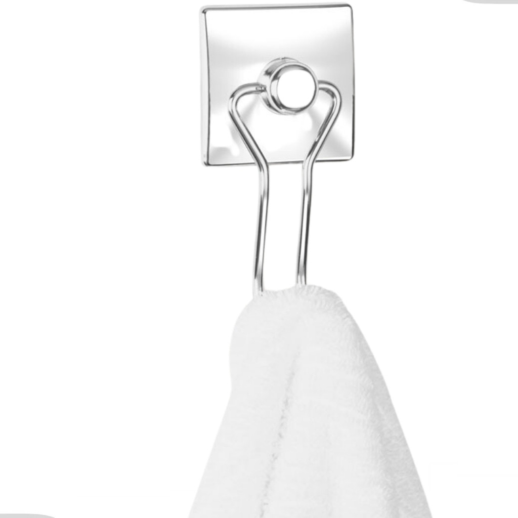 Suporte Porta Toalha de Rosto Gancho Parede Banheiro Lavabo Fixação Dupla Face Cromado Arthi em Oferta na Shopee