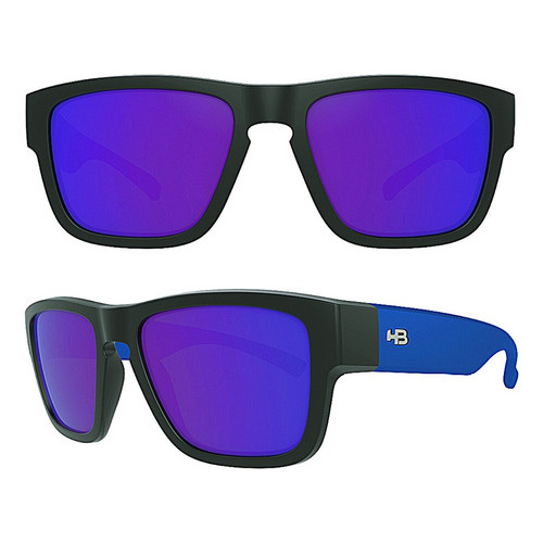 Óculos Sol Hb H-bold Black/matte Blue Blue Chrome Original