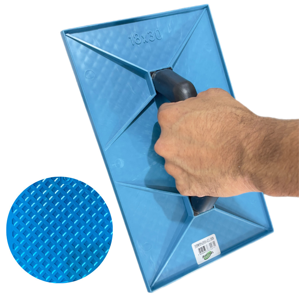 Desempenadeira Azul 18X28 Corrugada para Reboco Massa Concreto Obras e  Construção