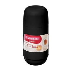 Garrafa Térmica Plástica Adorar Preta 250ml Termic Sanremo