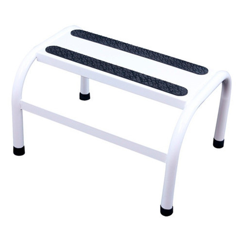 Escada Com Anti Derrapante Para Maca ou Cama 1 Degrau Metálica Auxiliar Branca Prática