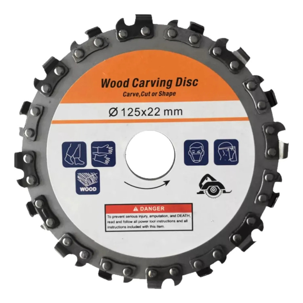kit  2 Disco Corrente De Motosserra  Para Lixadeira E Esmerilhadeira 115 x 22mm Corte Desbaste Madeira