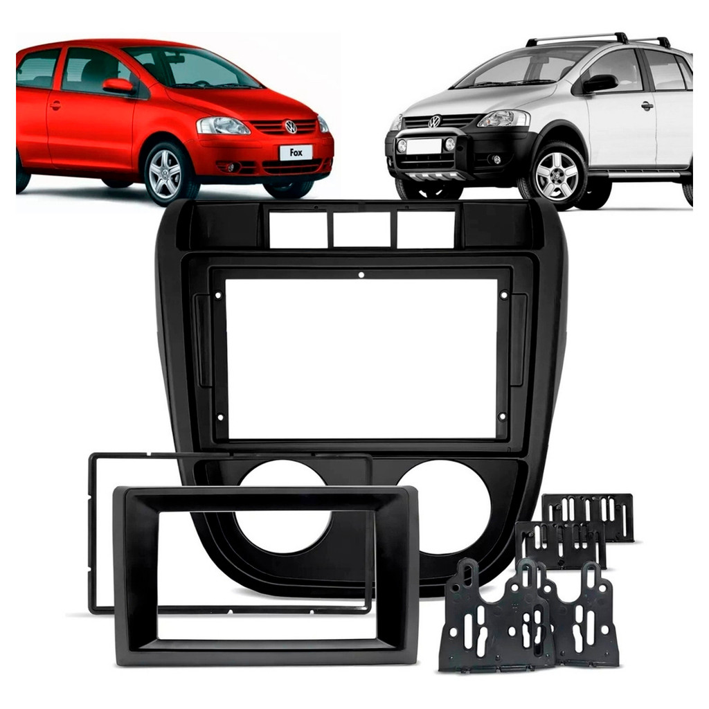 Imagem Moldura Multimídia 2din 9" com Adaptador 7" Chinês e Japonês VW Fox Crossfox 2003 A 2009 G1 -Fiamon