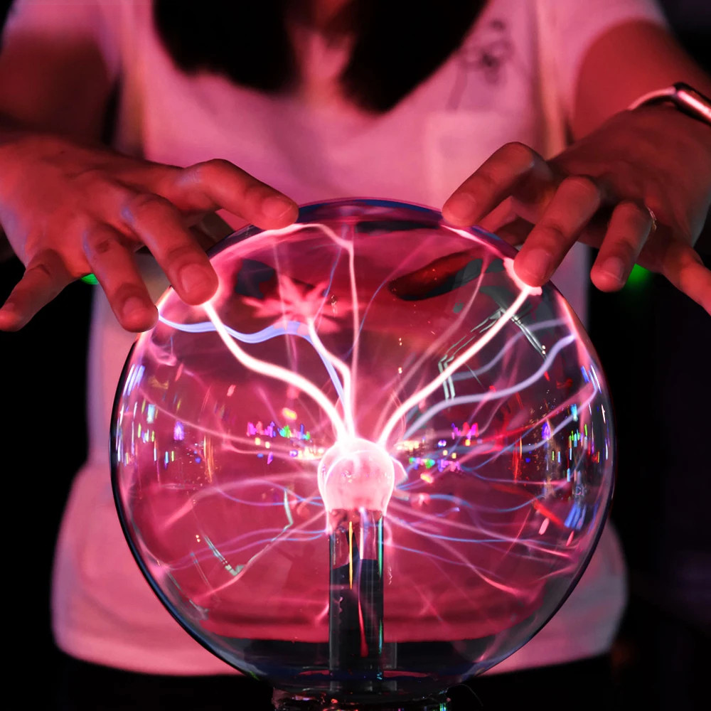 Novidade Mágica Lâmpada De Bola De Plasma De Cristal 3/4/5/6/8 Polegada LED Night Light Criança Aniversário Presente De