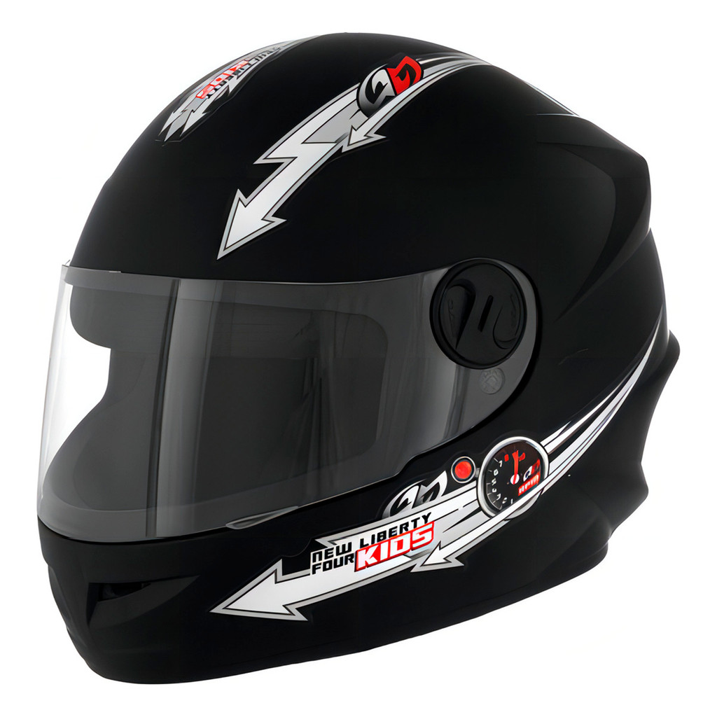 Capacete Moto Fechado Infantil Liberty 4 Kids Tamanho 54 Menino Menina Cor Preto Criança  - Pro Tork