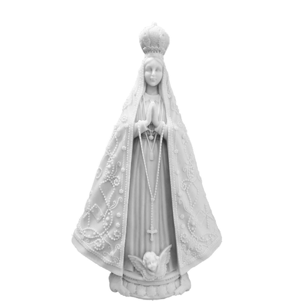 Imagem Estátua Nossa Senhora Aparecida Estilo Italiano Mármore 40cm