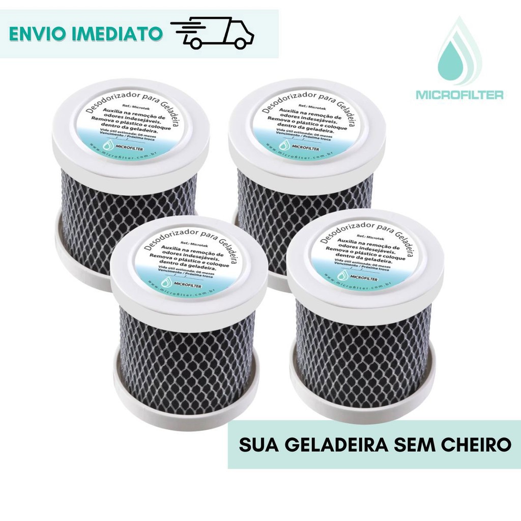 Reposição Refil Elimina Acaba Mau Odor Cheiro Geladeira Desodorizador Microtek