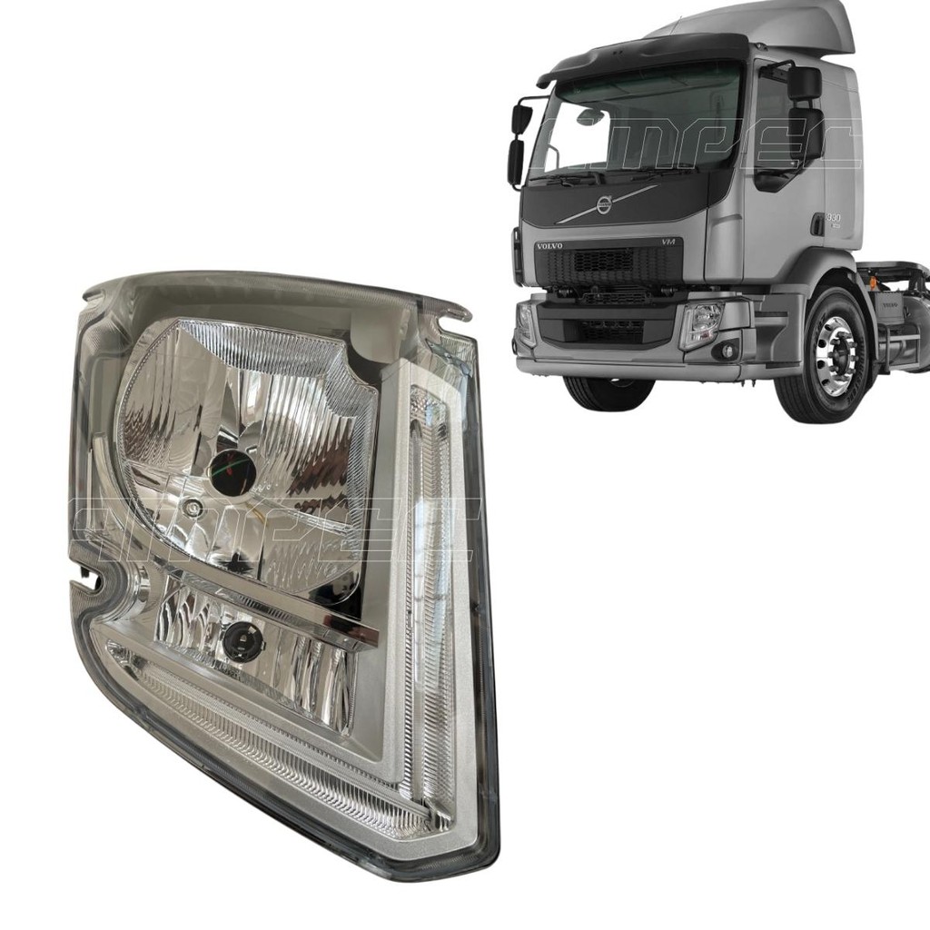 Farol Compativel Volvo VM 270 330 Após 2015 com LED Direito