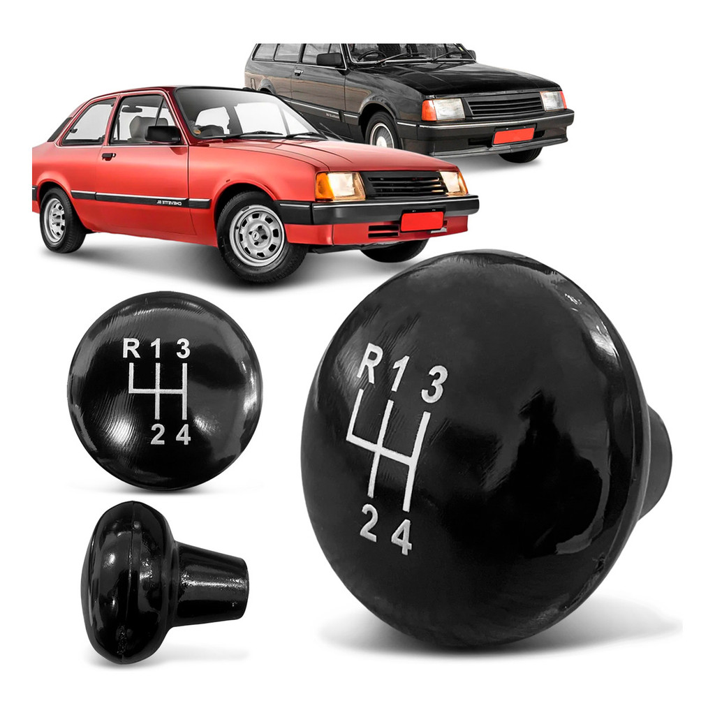 Manopla Bola Cambio Chevette Marajó 1974 A 1982 Black Piano