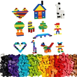 Brinquedo Blocos De Montar Infantil Educativo 500 Peças Castela