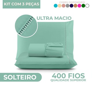 Jogo de Lençol Solteiro Micropercal 400 Fios Ponto Palito - Solteiro / Casal / Queen / King em Oferta na Shopee