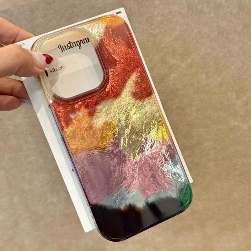 Marrom Café Laser Caso De Telefone Para iPhone 16 16E 15 14 Pro Max 13 12 11 XS X XR 7 8 Plus Proteção Completa Capa Tra