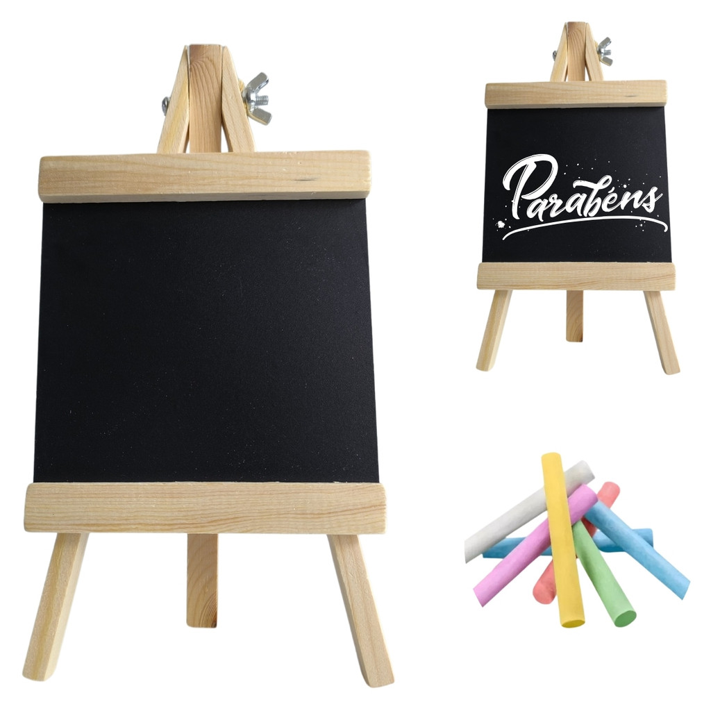 Mini Lousa Cavalete Madeira Porta Recados Decoração 23x12cm Your House