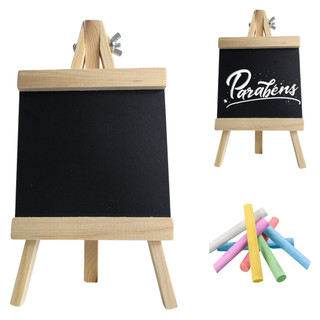 Mini Lousa Cavalete Madeira Porta Recados Decoração 23x12cm Your House