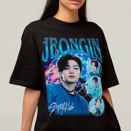 Camiseta T-shirt Unissex Kpop Jeongin Stray Kids Kpop - Promoção