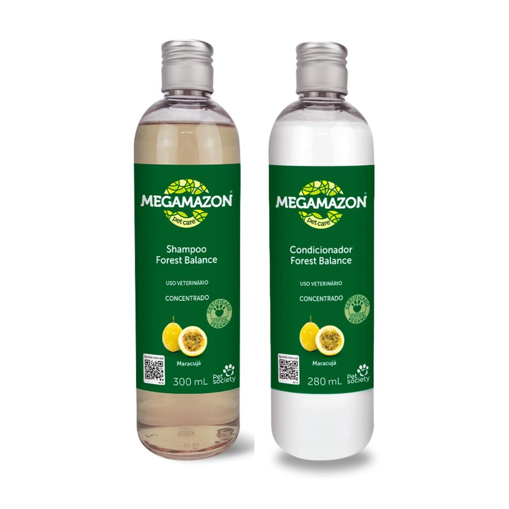 Kit Shampoo e Condicionador Megamazon Maracujá Pet Society