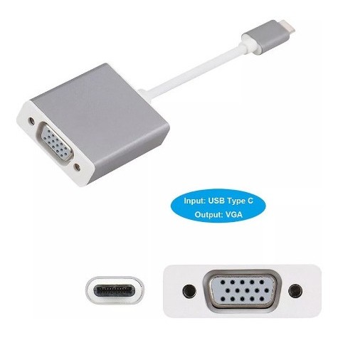 Adaptador De Usb-c Para Vga - Conversor Type C Usb 3.1
